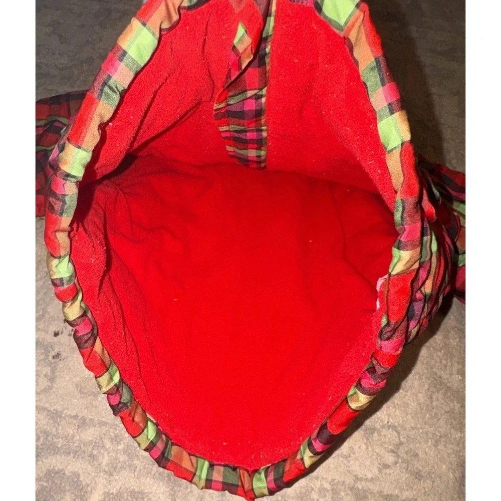 BABY GAP Ruffle Front Zip Red Green Check Jacket Coat‎ W Hood Size 3 Years
